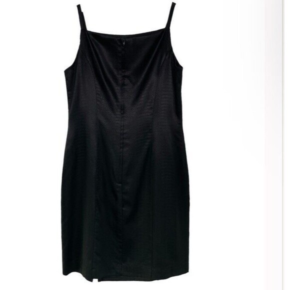 Maggie London Y2K Sheath Dress 10 Black Snake Mini Club Acetate Goth Witch NWT - Picture 2 of 8